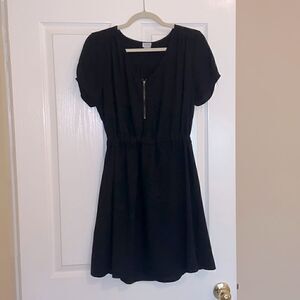 Black dress with zipper detail